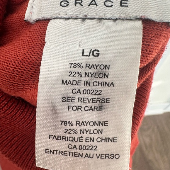 Grace Women's Vibrant Red Long Sleeve Tee - Picture 2 of 2